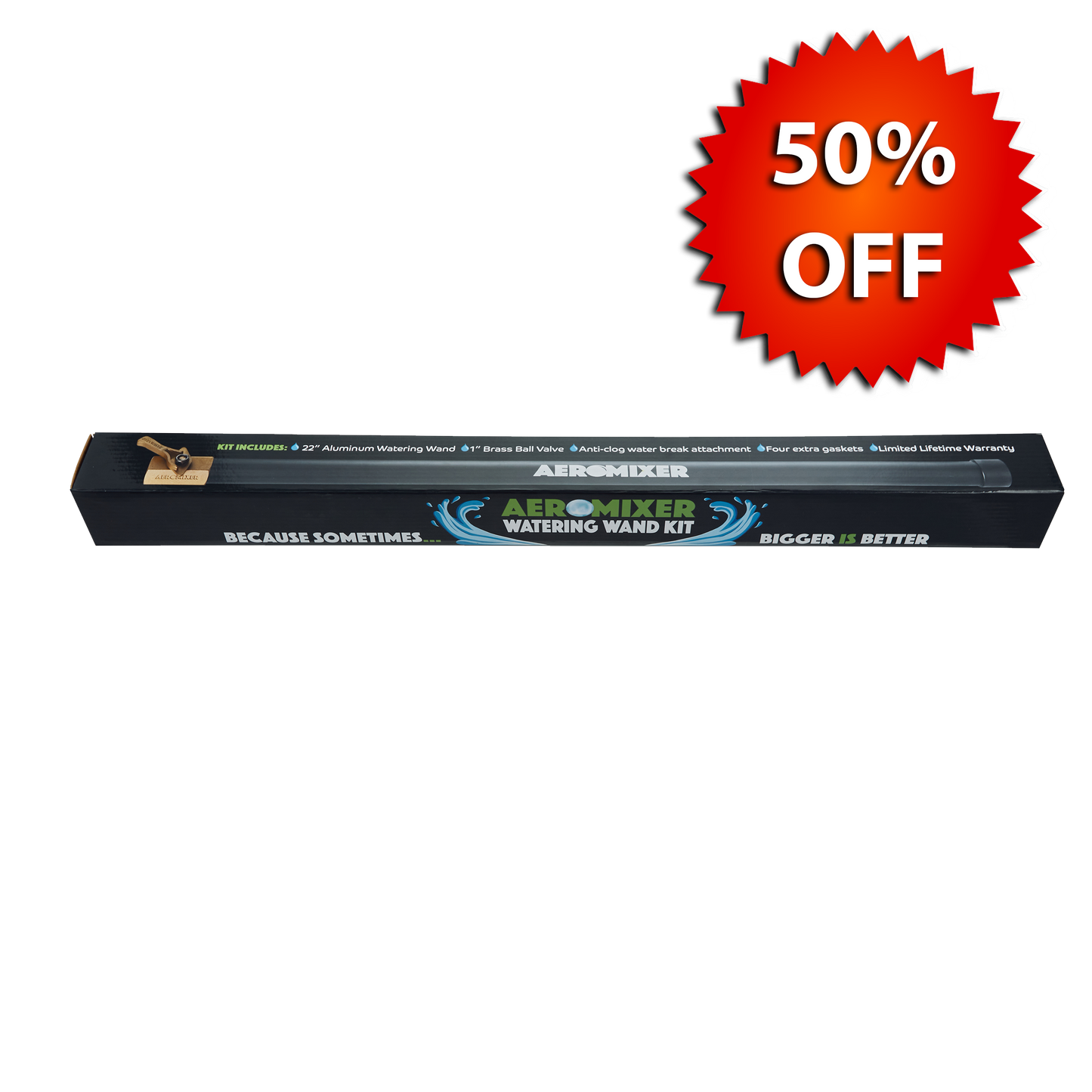 Aeromixer's 1" Watering Wand Kit